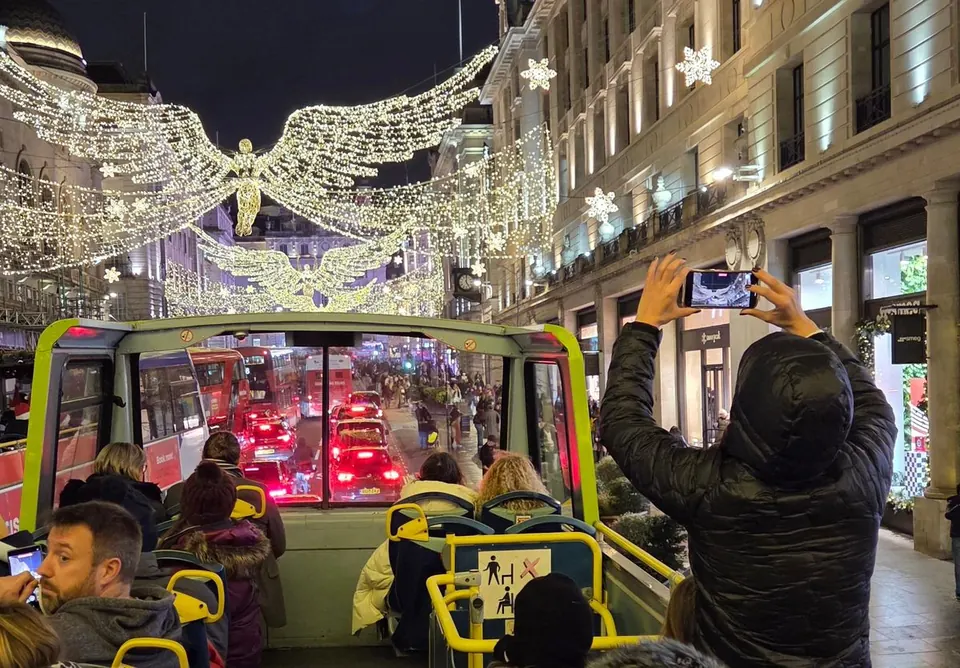 London: Christmas Lights Open-Top Bus Tour — photograph from this exact listing